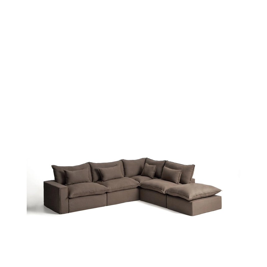 Modulares 6-Sitzer-Ecksofa Anarela mit abnehmbarem Bezug aus 100 % Leinen in Taupe, 347 x 307 cm, FSC Mix Credit von Kave Home – Bild 6
