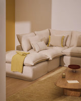 Modulares 6-Sitzer-Ecksofa Anarela mit abnehmbarem Bezug aus Leinen und Viskose in Beige, 307 x 347 cm, FSC Mix Credit von Kave Home – Bild 4