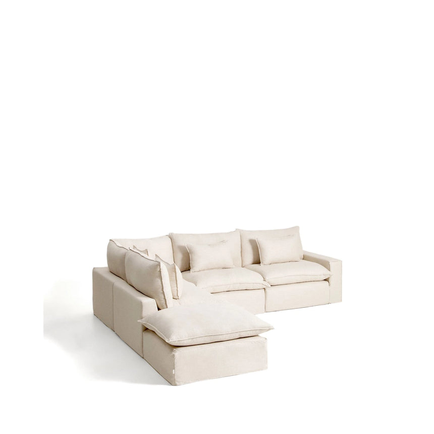 Modulares 6-Sitzer-Ecksofa Anarela mit abnehmbarem Bezug aus Leinen und Viskose in Beige, 307 x 347 cm, FSC Mix Credit von Kave Home – Bild 6