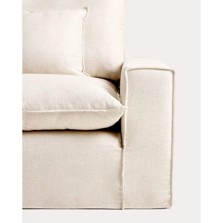 Modulares 6-Sitzer-Ecksofa Anarela mit abnehmbarem Bezug aus Leinen und Viskose in Beige, 307 x 347 cm, FSC Mix Credit von Kave Home – Bild 7