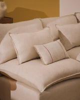 Modulares 6-Sitzer-Ecksofa Anarela mit abnehmbarem Bezug aus Leinen und Viskose in Beige, 327 x 217 cm / 217 x 327 cm, FSC Mix Credit von Kave Home – Bild 2