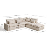 Modulares 6-Sitzer-Ecksofa Anarela mit abnehmbarem Bezug aus Leinen und Viskose in Beige, 347 x 307 cm, FSC Mix Credit von Kave Home – Bild 6