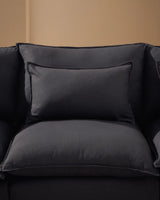 Modulares 6-Sitzer-Ecksofa Anarela mit abnehmbarem Bezug aus Leinen und Viskose in Dunkelgrau, 307 x 347 cm, FSC Mix Credit von Kave Home – Bild 2