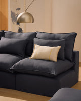 Modulares 6-Sitzer-Ecksofa Anarela mit abnehmbarem Bezug aus Leinen und Viskose in Dunkelgrau, 327 x 217 cm / 217 x 327 cm, FSC Mix Credit von Kave Home – Bild 3
