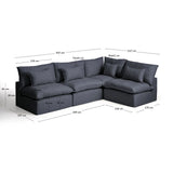 Modulares 6-Sitzer-Ecksofa Anarela mit abnehmbarem Bezug aus Leinen und Viskose in Dunkelgrau, 327 x 217 cm / 217 x 327 cm, FSC Mix Credit von Kave Home – Bild 4