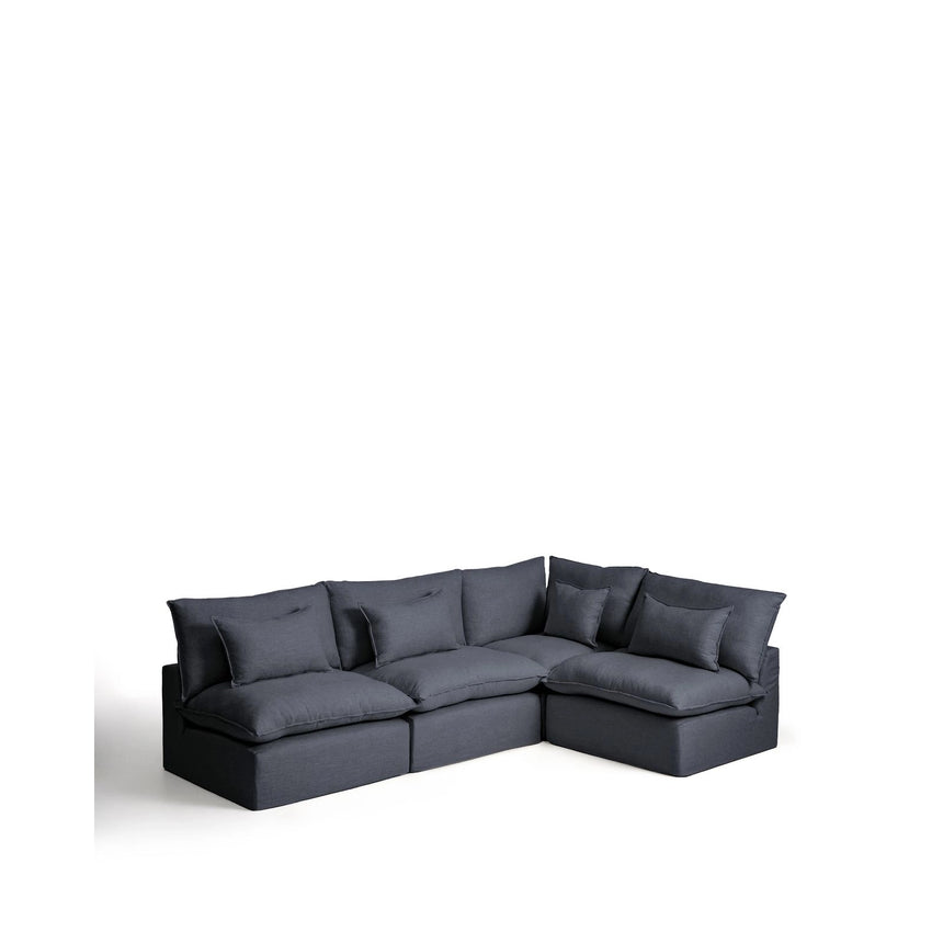 Modulares 6-Sitzer-Ecksofa Anarela mit abnehmbarem Bezug aus Leinen und Viskose in Dunkelgrau, 327 x 217 cm / 217 x 327 cm, FSC Mix Credit von Kave Home – Bild 5