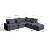 Modulares 6-Sitzer-Ecksofa Anarela mit abnehmbarem Bezug aus Leinen und Viskose in Dunkelgrau, 347 x 307 cm, FSC Mix Credit von Kave Home – Bild 4