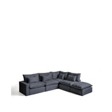 Modulares 6-Sitzer-Ecksofa Anarela mit abnehmbarem Bezug aus Leinen und Viskose in Dunkelgrau, 347 x 307 cm, FSC Mix Credit von Kave Home – Bild 5