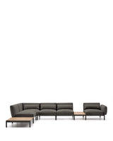 Modulares Outdoor-Ecksofa Sorells mit 5 Sitzplätzen mit grauer Polsterung und grauem Aluminium, mit Tischen aus Teakholz, 277 x 446 cm, FSC 100 %   von Kave Home – Produktbild 10