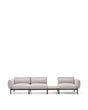 Modulares Outdoor-Sofa Sorells mit 3 Sitzplätzen mit beigefarbener Polsterung und grauem Aluminium, mit Tisch aus Teakholz, 341 x 113 cm, FSC 100 % von Kave Home – Produktbild 7