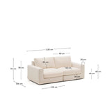 Modulares Sofa Alea für 3 Personen mit abnehmbarem Bezug aus Chenille in Beige, 220 cm von Kave Home – Bild 3
