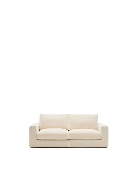 Modulares Sofa Alea für 3 Personen mit abnehmbarem Bezug aus Chenille in Ecru, 220 cm von Kave Home – Produktbild 1
