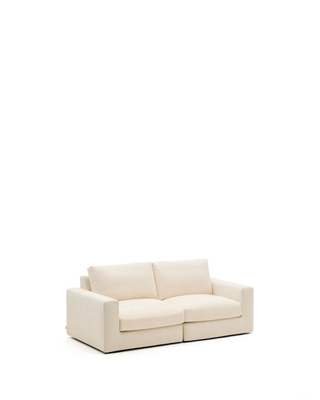 Modulares Sofa Alea für 3 Personen mit abnehmbarem Bezug aus Chenille in Ecru, 220 cm von Kave Home – Produktbild 5