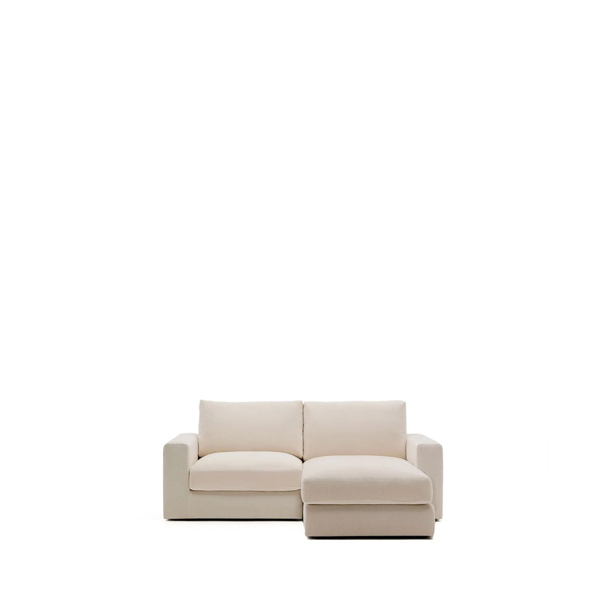 Modulares Sofa Alea für 3 Personen mit abnehmbarem Bezug aus Chenille mit Chaiselongue rechts in Beige, 220 cm von Kave Home – Bild 1