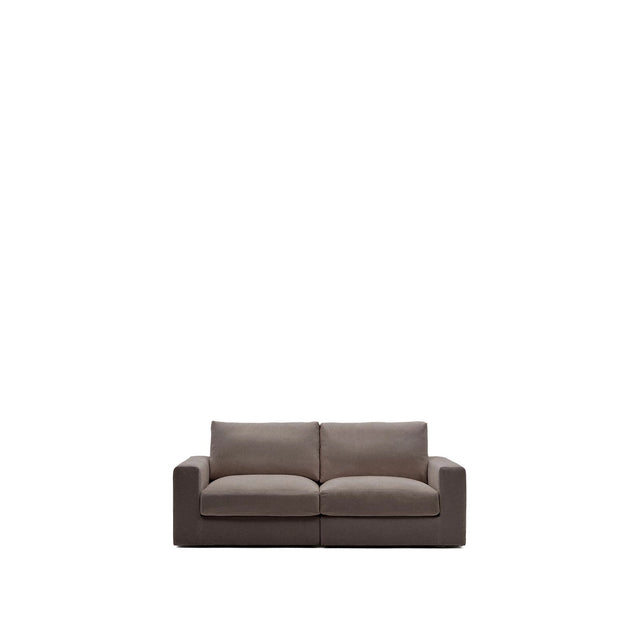 Modulares Sofa Alea für 3 Personen mit abnehmbarem Bezug aus dunkelbrauner Chenille, 220 cm von Kave Home – Produktbild 1