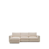 Modulares Sofa Alea für 4 Personen mit abnehmbarem Bezug aus Chenille mit Chaiselongue links in Beige, 310 cm von Kave Home – Bild 1