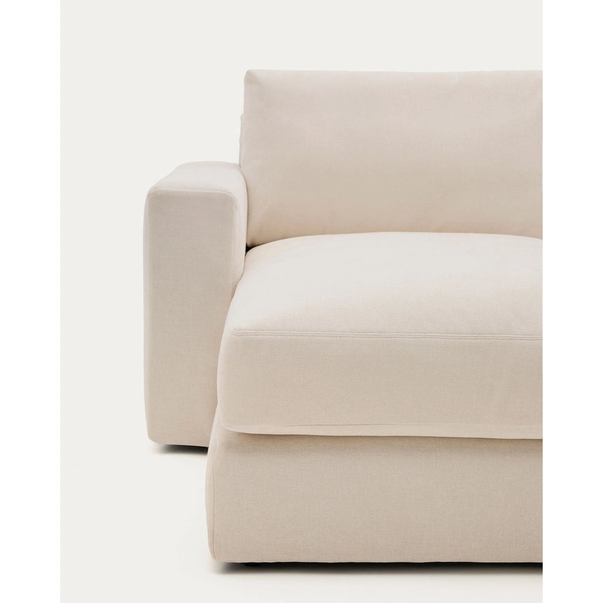 Modulares Sofa Alea für 4 Personen mit abnehmbarem Bezug aus Chenille mit Chaiselongue links in Beige, 310 cm von Kave Home – Bild 4