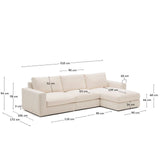 Modulares Sofa Alea für 4 Personen mit abnehmbarem Bezug aus Chenille mit Chaiselongue rechts in Beige, 310 cm von Kave Home – Bild 3