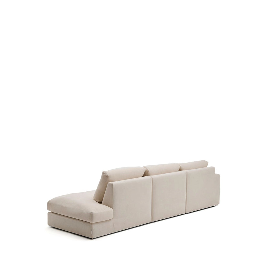 Modulares Sofa Alea für 5 Personen mit abnehmbarem Bezug aus Chenille mit Chaiselongue links in Beige, 340 cm von Kave Home – Bild 5