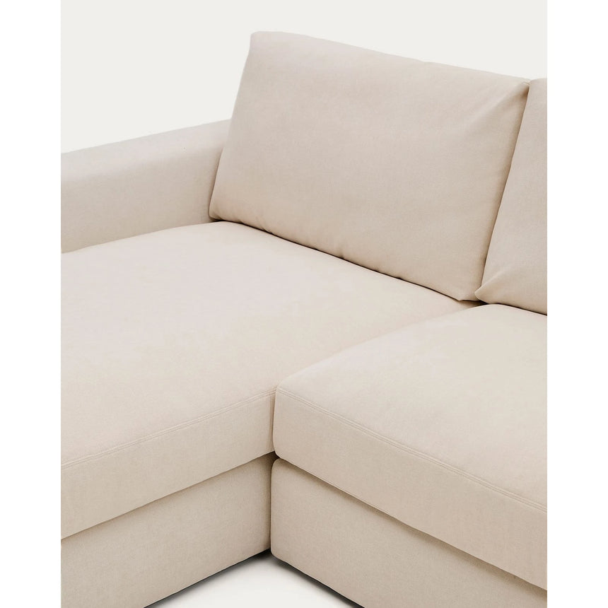 Modulares Sofa Alea für 5 Personen mit abnehmbarem Bezug aus Chenille mit Chaiselongue links in Beige, 340 cm von Kave Home – Bild 8