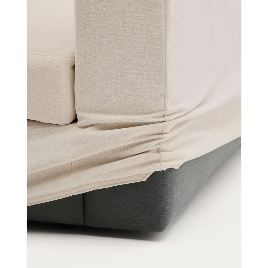 Modulares Sofa Alea für 5 Personen mit abnehmbarem Bezug aus Chenille mit Chaiselongue links in Beige, 340 cm von Kave Home – Bild 9