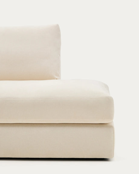 Modulares Sofa Alea für 5 Personen mit abnehmbarem Bezug aus Chenille mit Chaiselongue links in Ecru, 340 cm von Kave Home – Produktbild 9