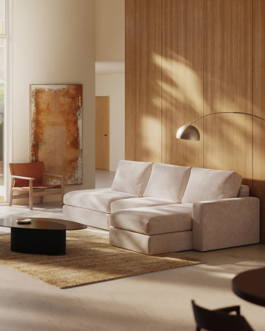 Modulares Sofa Alea für 5 Personen mit abnehmbarem Bezug aus Chenille mit Chaiselongue rechts in Beige, 340 cm von Kave Home – Bild 2