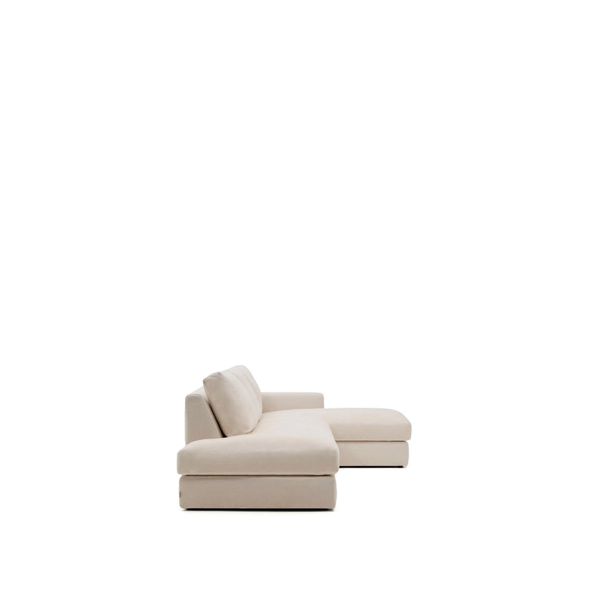 Modulares Sofa Alea für 5 Personen mit abnehmbarem Bezug aus Chenille mit Chaiselongue rechts in Beige, 340 cm von Kave Home – Bild 4