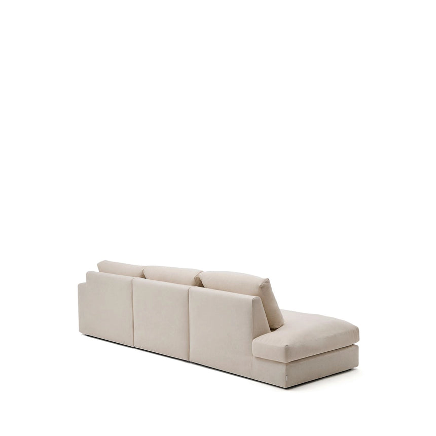 Modulares Sofa Alea für 5 Personen mit abnehmbarem Bezug aus Chenille mit Chaiselongue rechts in Beige, 340 cm von Kave Home – Bild 5