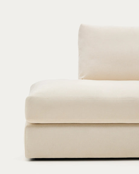 Modulares Sofa Alea für 5 Personen mit abnehmbarem Bezug aus Chenille mit Chaiselongue rechts in Ecru, 340 cm von Kave Home – Produktbild 13