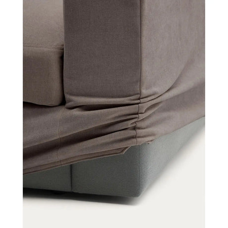 Modulares Sofa Alea für 5 Personen mit abnehmbarem Bezug aus dunkelbrauner Chenille und Chaiselongue links, 340 cm von Kave Home – Produktbild 10
