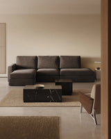 Modulares Sofa Alea für 5 Personen mit abnehmbarem Bezug aus dunkelbrauner Chenille und Chaiselongue links, 340 cm von Kave Home – Produktbild 2