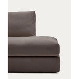 Modulares Sofa Alea für 5 Personen mit abnehmbarem Bezug aus dunkelbrauner Chenille und Chaiselongue links, 340 cm von Kave Home – Produktbild 7