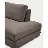 Modulares Sofa Alea für 5 Personen mit abnehmbarem Bezug aus dunkelbrauner Chenille und Chaiselongue links, 340 cm von Kave Home – Produktbild 8