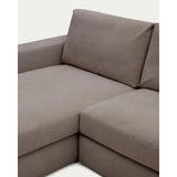 Modulares Sofa Alea für 5 Personen mit abnehmbarem Bezug aus dunkelbrauner Chenille und Chaiselongue links, 340 cm von Kave Home – Produktbild 9