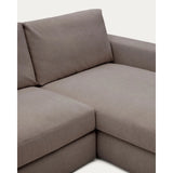 Modulares Sofa Alea für 5 Personen mit abnehmbarem Bezug aus dunkelbrauner Chenille und Chaiselongue rechts, 340 cm von Kave Home – Produktbild 9