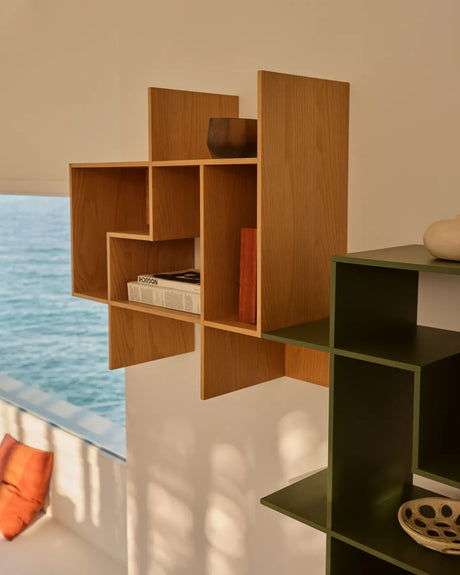 Modularregal Ina aus Eichenfurnier mit Finish in natürlichem Farbton 80 x 80 cm FSC 100% von Kave Home – Bild 2