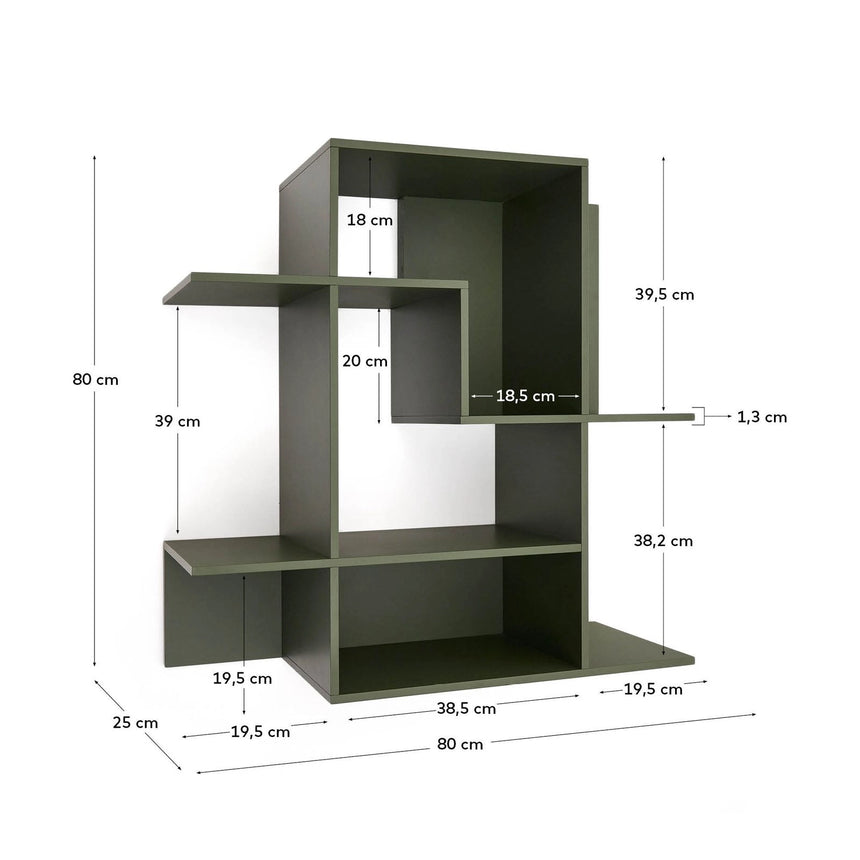 Modularregal Ina aus grün lackiertem MDF 80 x 80 cm FSC 100% von Kave Home – Bild 5