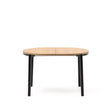 Montuiri Ausziehtisch Eichenfurnier und Stahlbeine schwarzes Finish  Ø120(200) x 90 cm von Kave Home – Bild 1