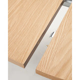 Montuiri Ausziehtisch Eichenfurnier und Stahlbeine schwarzes Finish  Ø120(200) x 90 cm von Kave Home – Bild 12