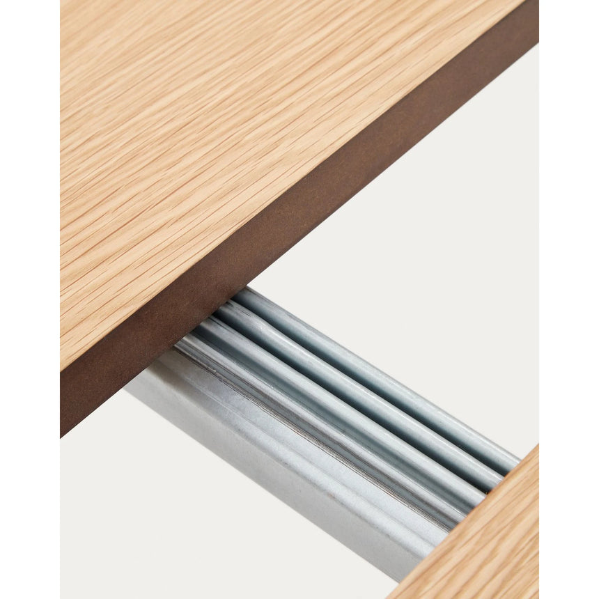 Montuiri Ausziehtisch Eichenfurnier und Stahlbeine schwarzes Finish  Ø120(200) x 90 cm von Kave Home – Bild 14