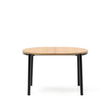 Montuiri Ausziehtisch Eichenfurnier und Stahlbeine schwarzes Finish  Ø120(200) x 90 cm von Kave Home – Bild 3