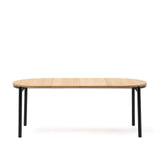 Montuiri Ausziehtisch Eichenfurnier und Stahlbeine schwarzes Finish  Ø120(200) x 90 cm von Kave Home – Bild 6