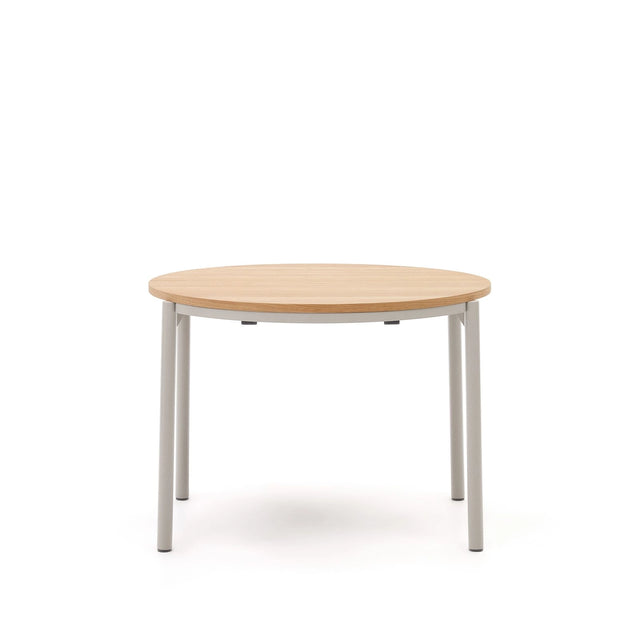 Montuiri Ausziehtisch rund Eichenfurnier und Stahlbeine graues Finish  Ø90(170) cm von Kave Home – Bild 1