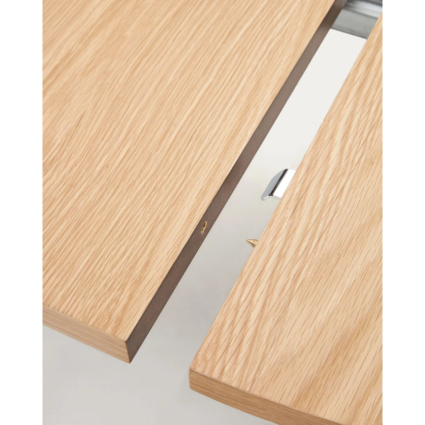 Montuiri Ausziehtisch rund Eichenfurnier und Stahlbeine graues Finish  Ø90(170) cm von Kave Home – Bild 11