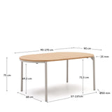 Montuiri Ausziehtisch rund Eichenfurnier und Stahlbeine graues Finish  Ø90(170) cm von Kave Home – Bild 3