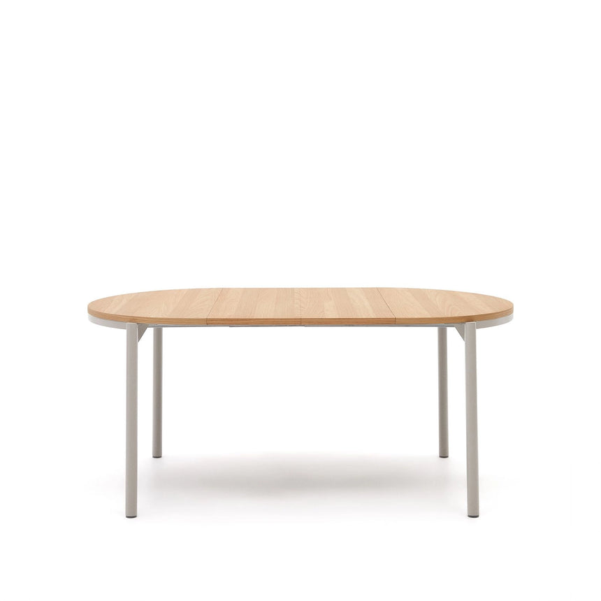 Montuiri Ausziehtisch rund Eichenfurnier und Stahlbeine graues Finish  Ø90(170) cm von Kave Home – Bild 7