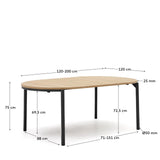 Montuiri runder Ausziehtisch Eichenfurnier Ø 120 (200) cm von Kave Home – Bild 4