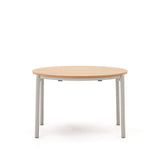 Montuiri runder Ausziehtisch Eichenfurnier Stahlbeine mit grauem Finish Ø 120 (200) cm von Kave Home – Bild 1