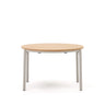 Montuiri runder Ausziehtisch Eichenfurnier Stahlbeine mit grauem Finish Ø 120 (200) cm von Kave Home – Bild 1